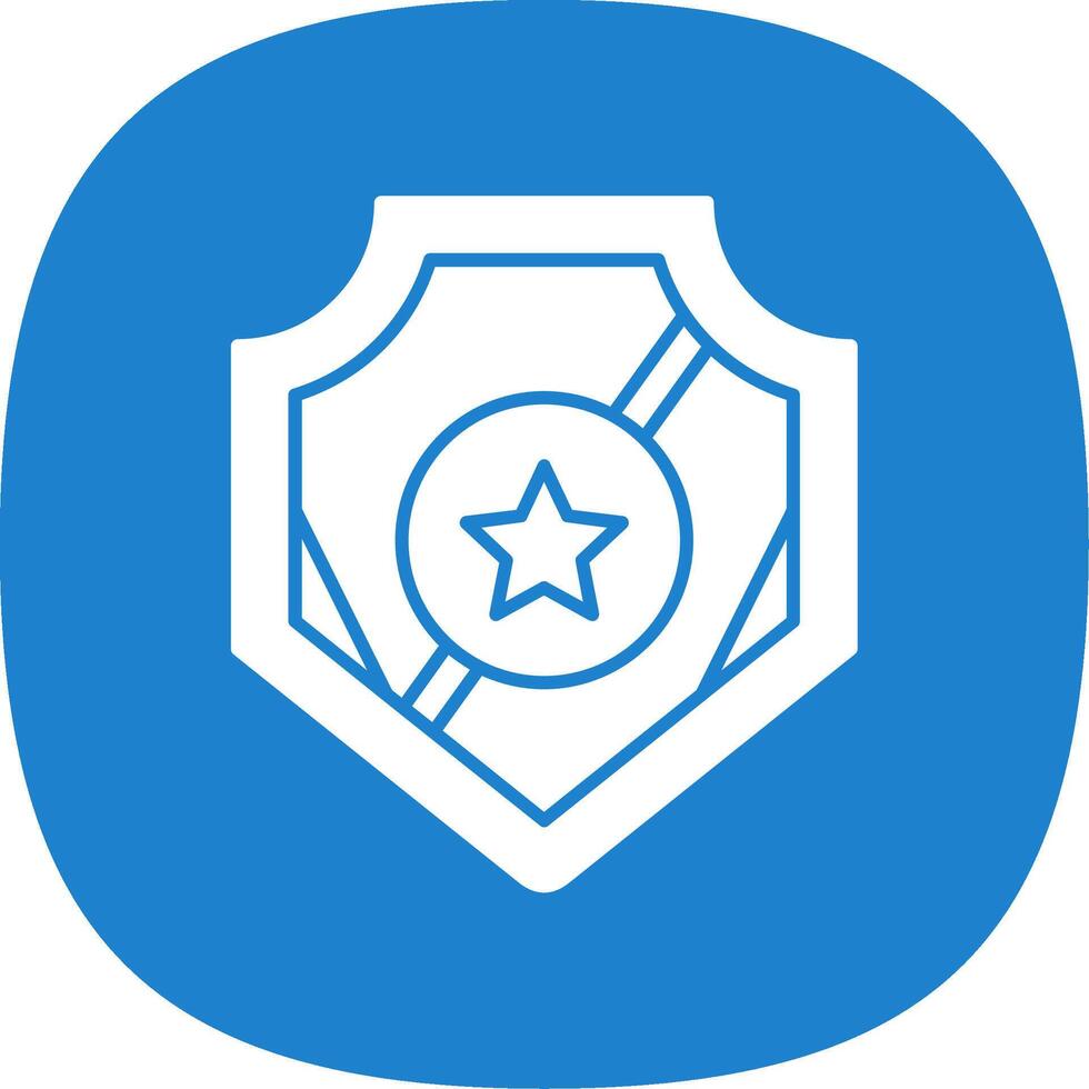 Police Badge Glyph Curve Icon vector