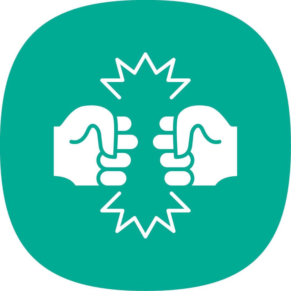 Fighting Glyph Curve Icon vector