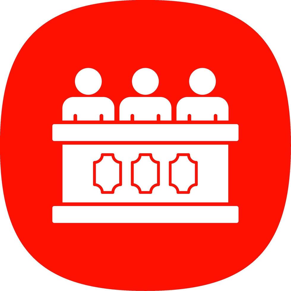 Panel of judges Glyph Curve Icon vector