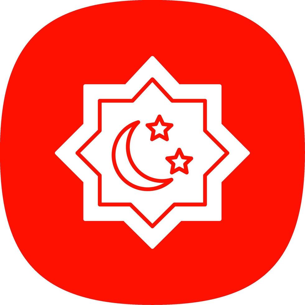 Islamic Star Glyph Curve Icon vector