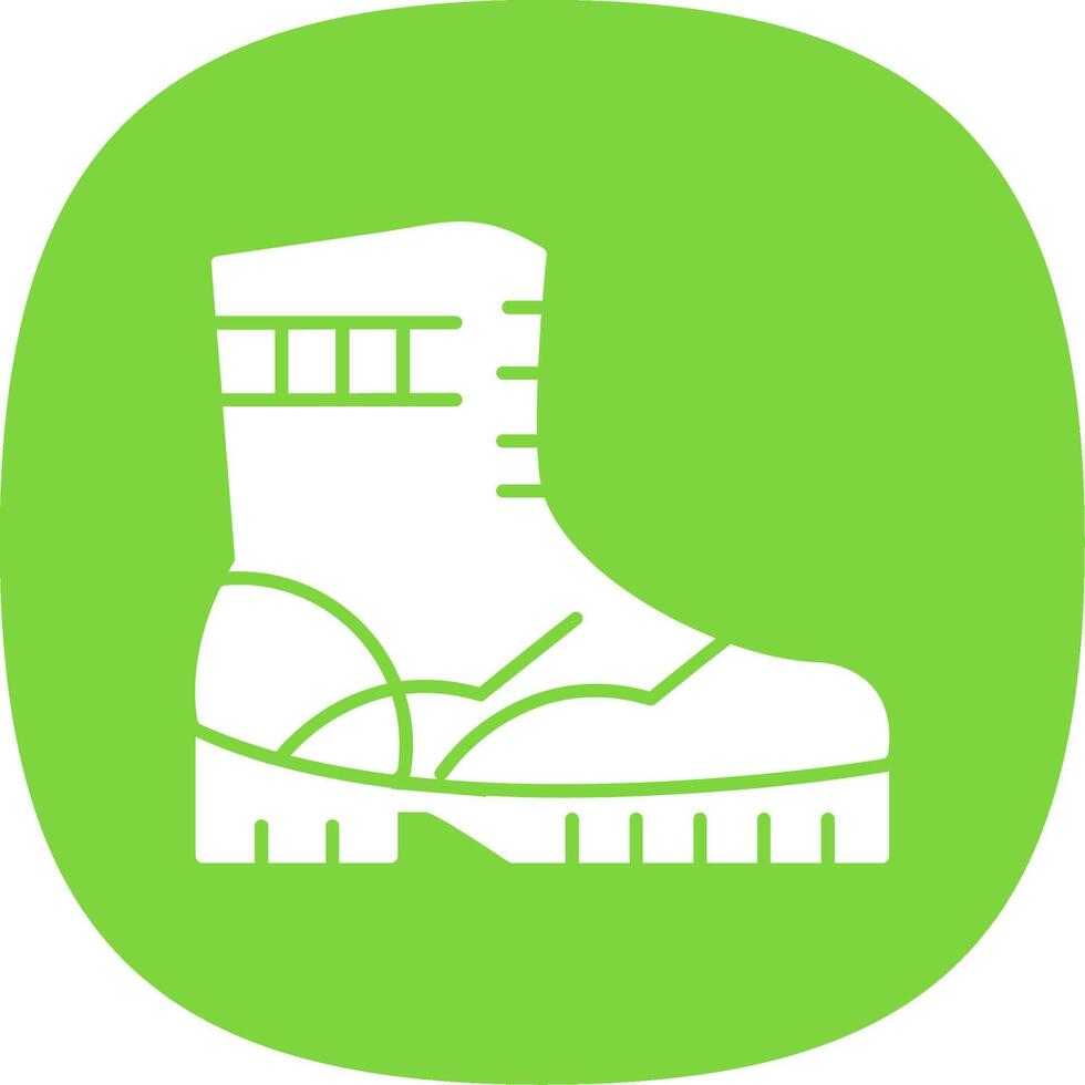 Boot Glyph Curve Icon vector