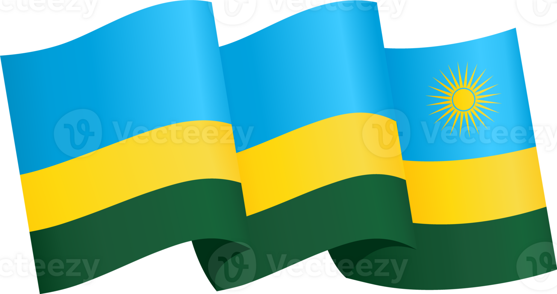 Rwanda flag wave png