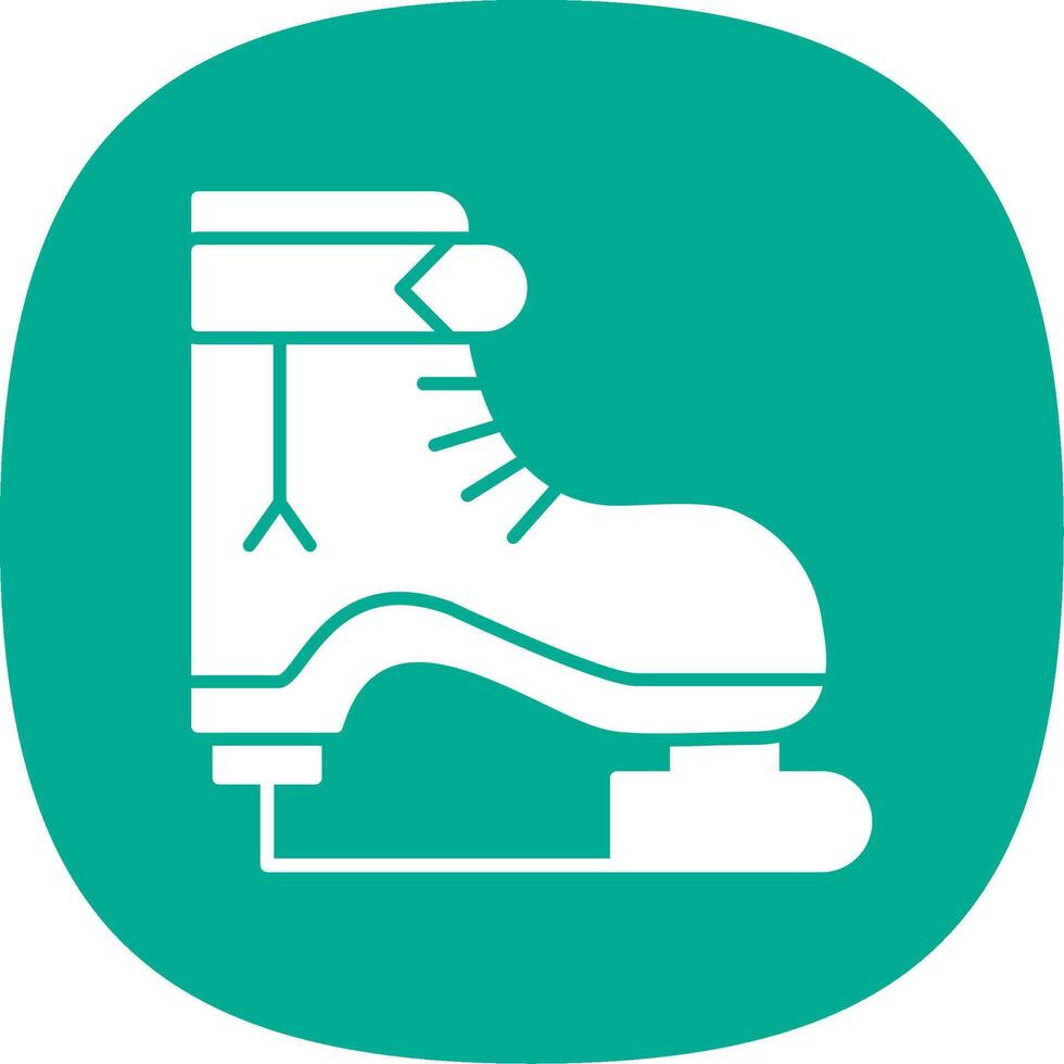 Ice Skate Glyph Curve Icon vector