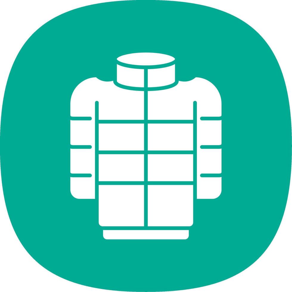 Puffer Coat Glyph Curve Icon vector