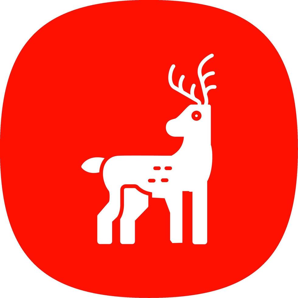 Reindeer Glyph Curve Icon vector