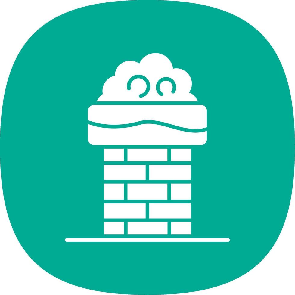 Chimney Top Glyph Curve Icon vector