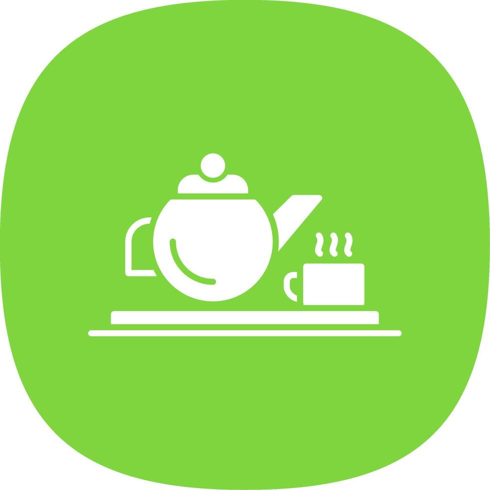 Teapot Glyph Curve Icon vector