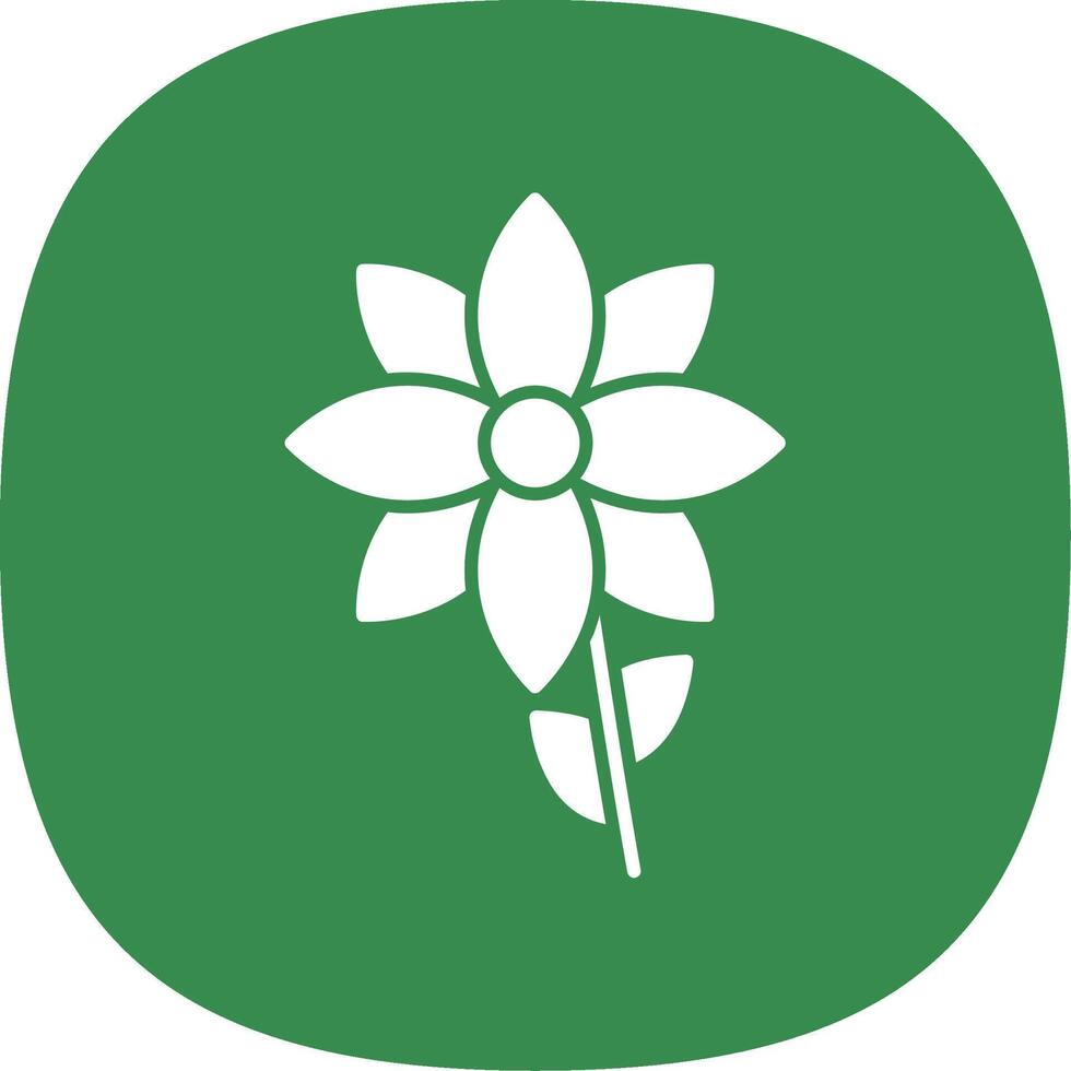 Flower Glyph Curve Icon vector