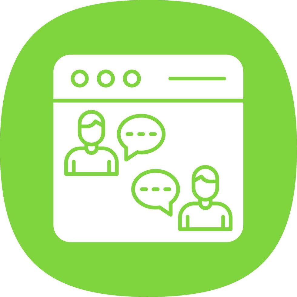 Online Chat Glyph Curve Icon vector