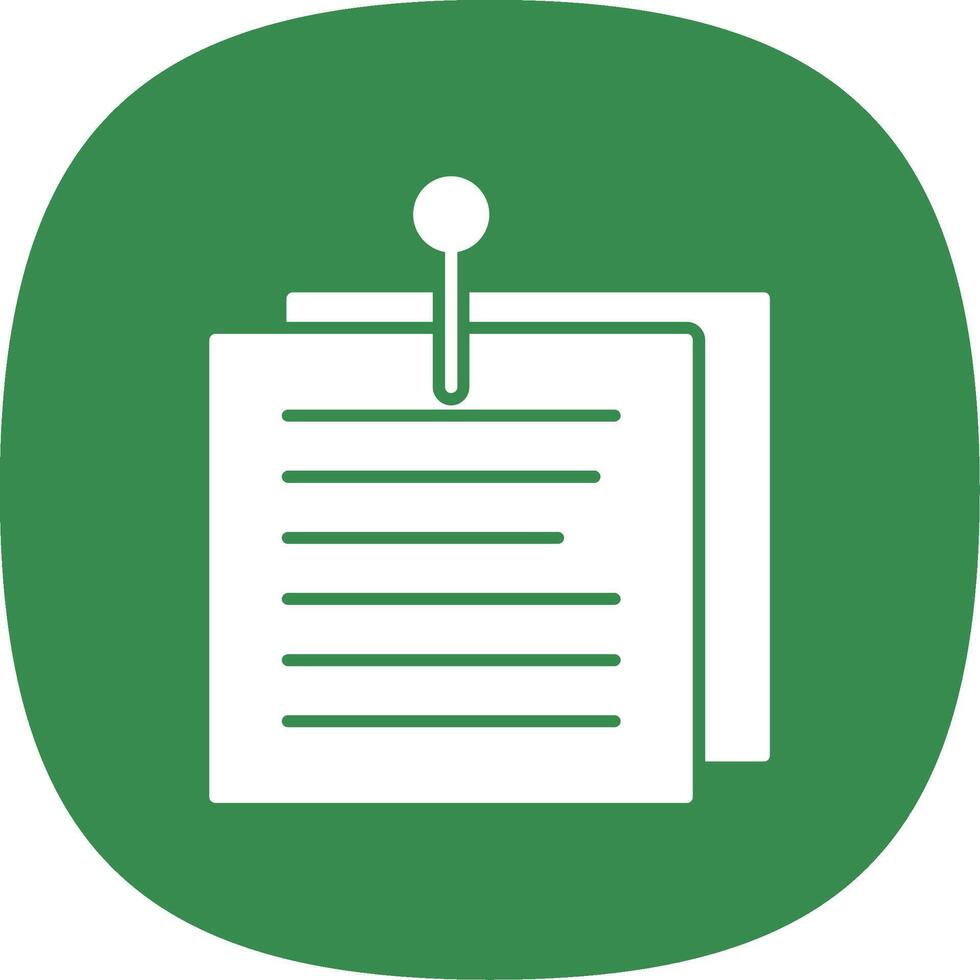 Pinned Glyph Curve Icon vector