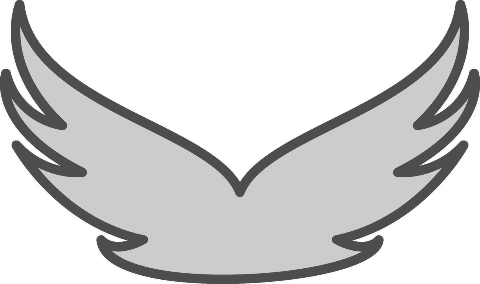 Wings Glyph Curve Icon vector