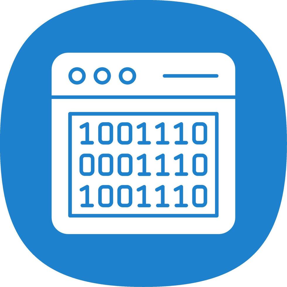 Binary Code Glyph Curve Icon vector