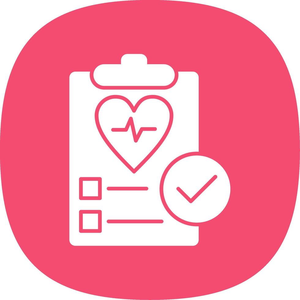 Health Check Glyph Curve Icon vector