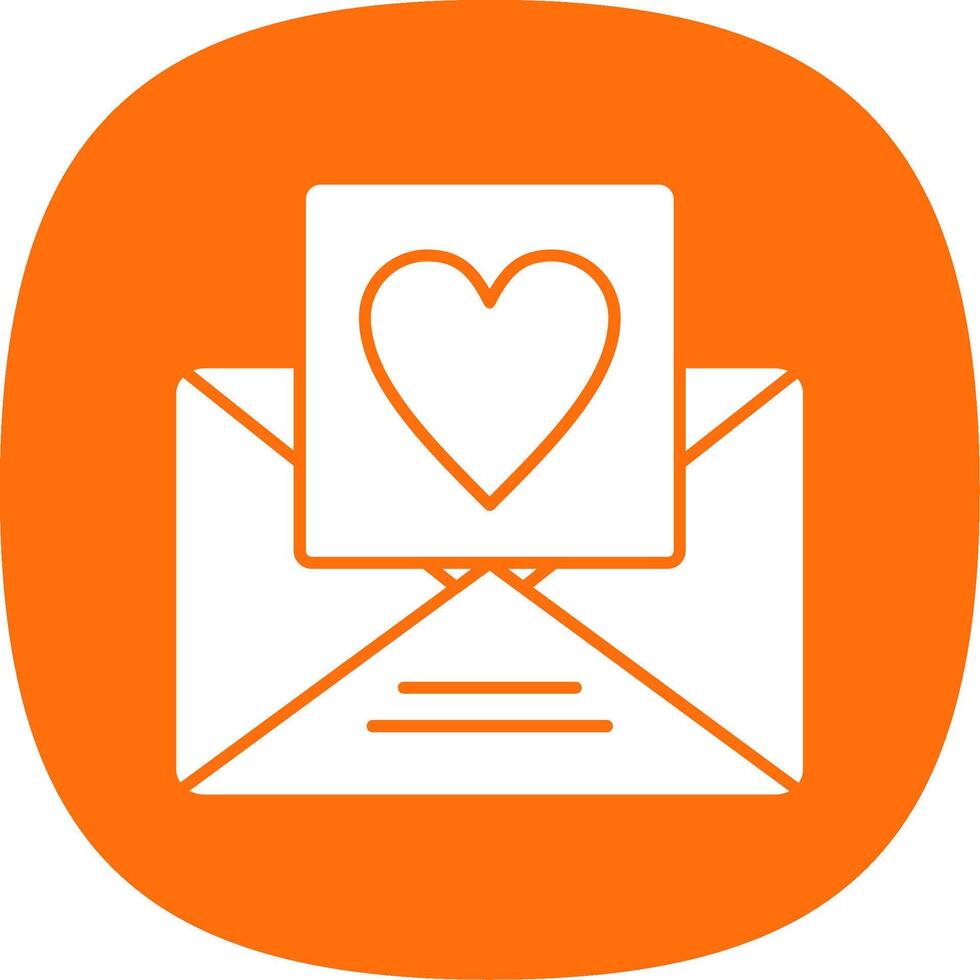 Love Message Glyph Curve Icon vector