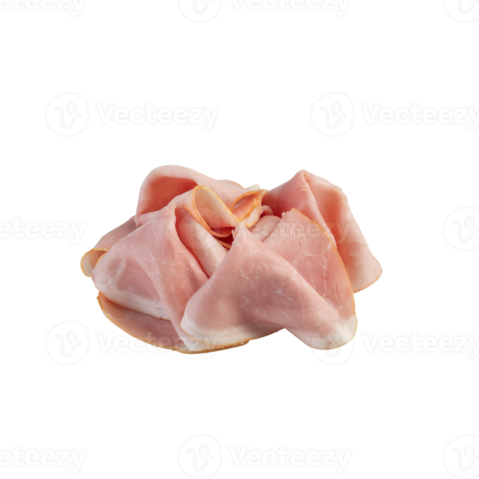 Fresh ham slices cut out isolated transparent background png