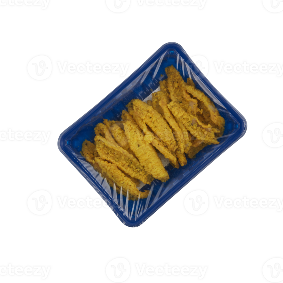 Crispy fried fish cut out isolated transparent background png