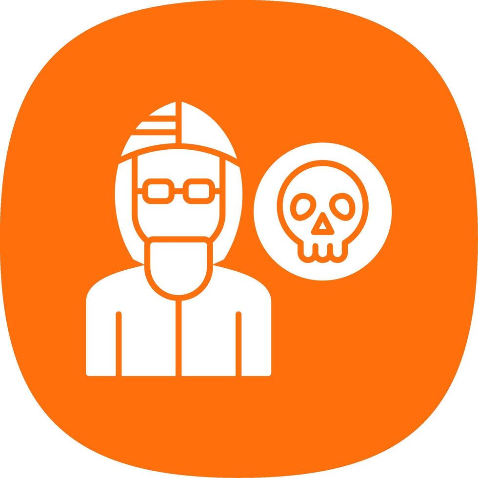 Robber Glyph Curve Icon vector