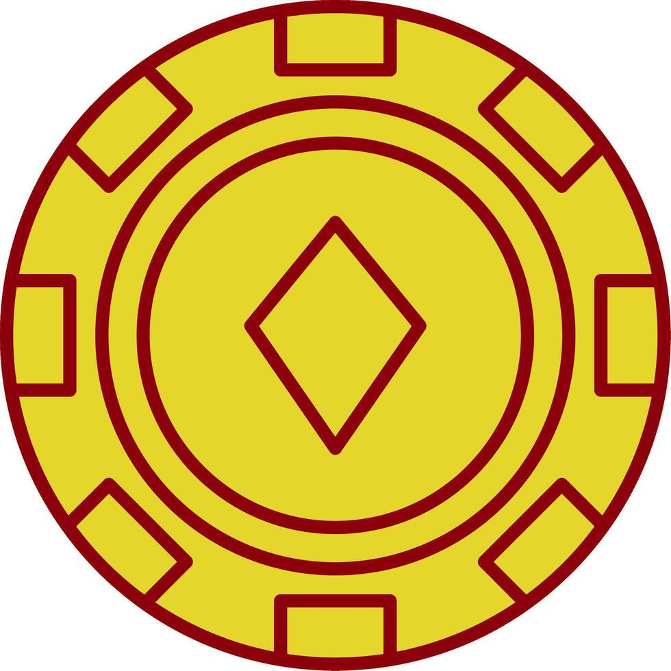 Poker Chip Glyph Curve Icon vector
