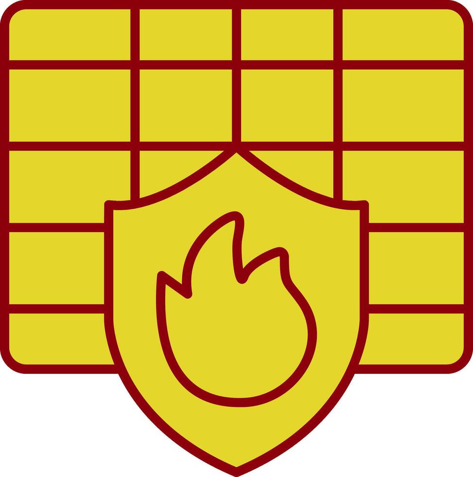 Firewall Glyph Curve Icon vector