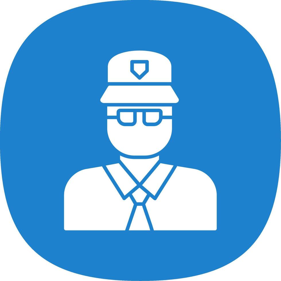 Police Glyph Curve Icon vector