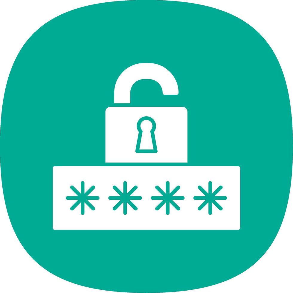 Broken Password Glyph Curve Icon vector