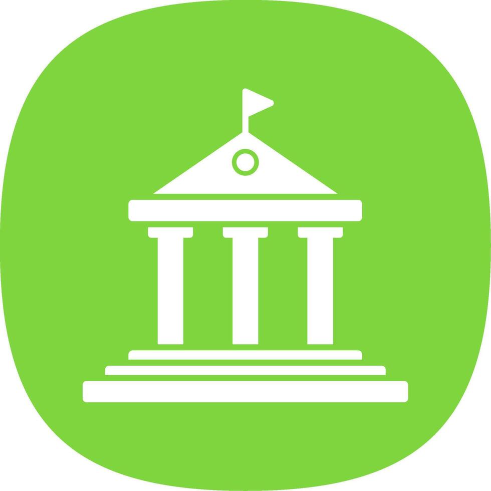 Government Building Glyph Curve Icon vector