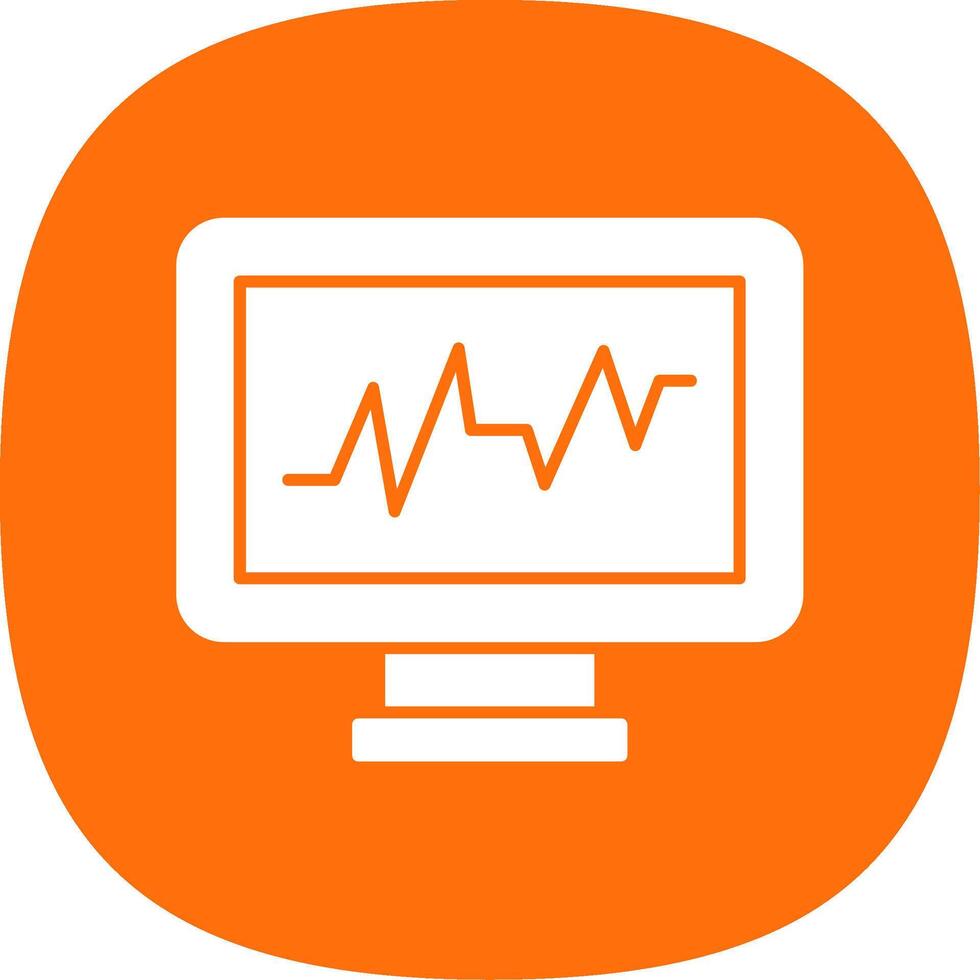 Cardiac Monitor Glyph Curve Icon vector