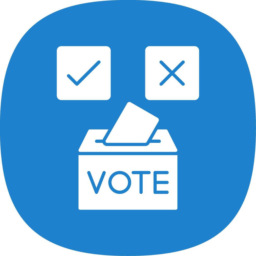 Vote Yes Glyph Curve Icon vector