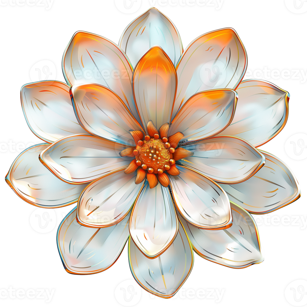 Variety of Top View Flat Flowers Isolated png