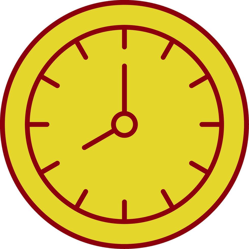 Wall Clock Line Two Color Icon vector