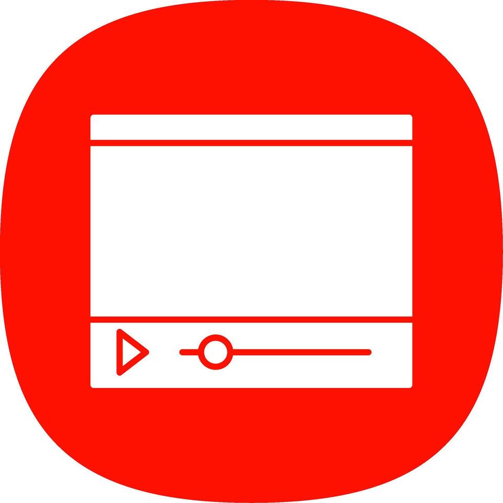 Online Streaming Glyph Curve Icon vector