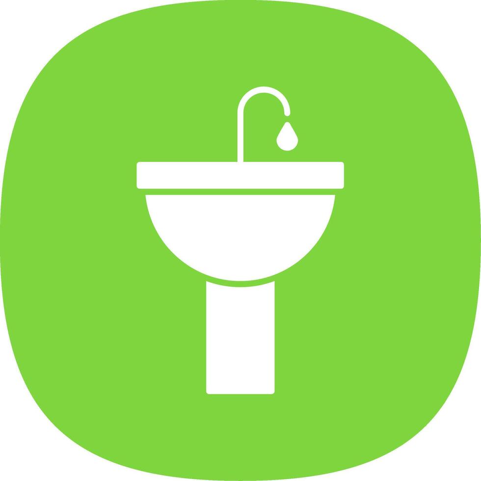 lavabo glifo curva icono vector