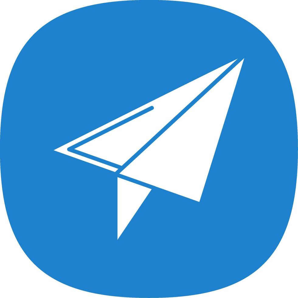 Paper Plane Glyph Curve Icon vector