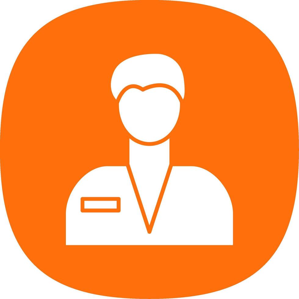 Postman Glyph Curve Icon vector