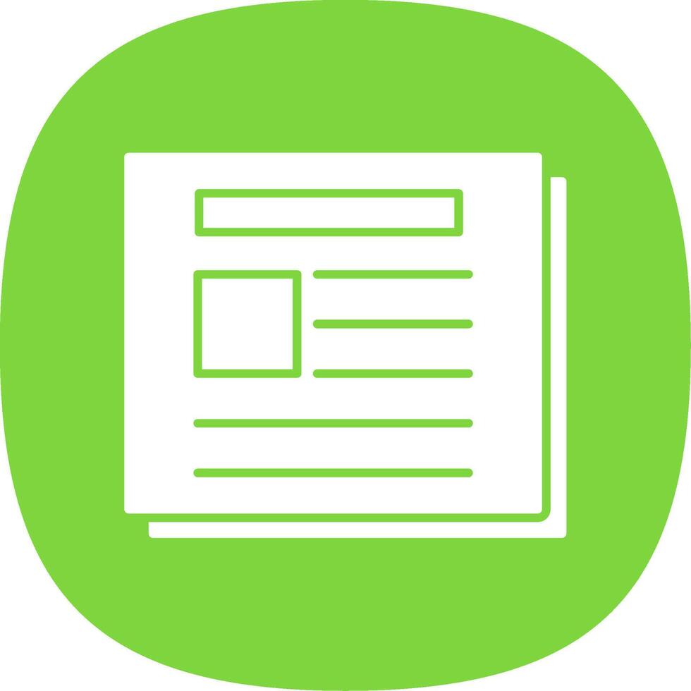 Newspaper Glyph Curve Icon vector