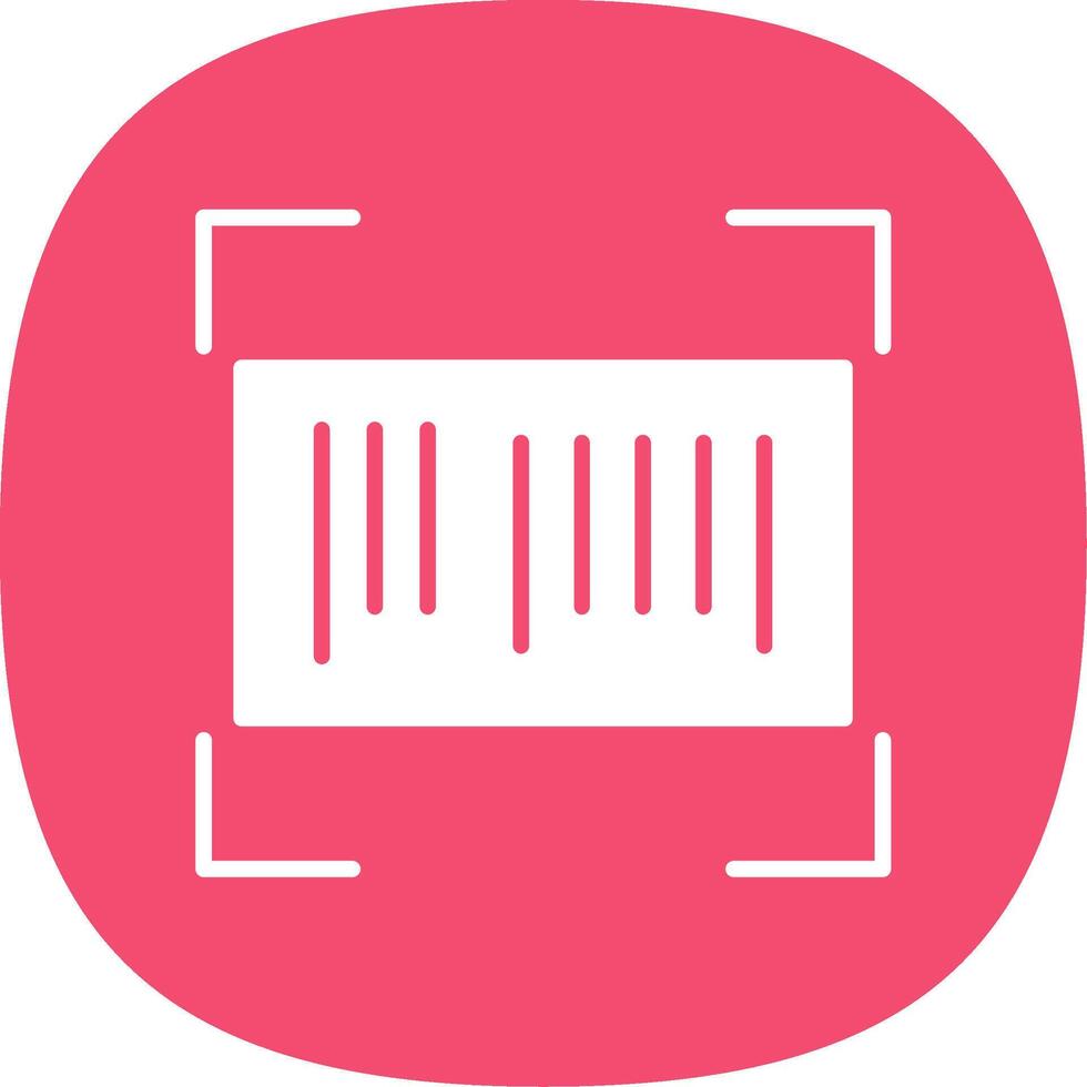 Barcode Glyph Curve Icon vector