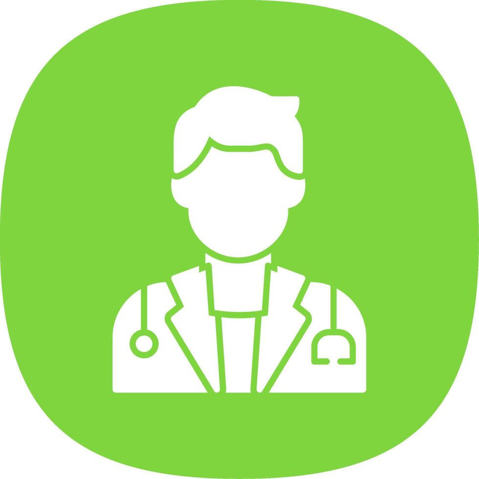 Surgeon Glyph Curve Icon vector