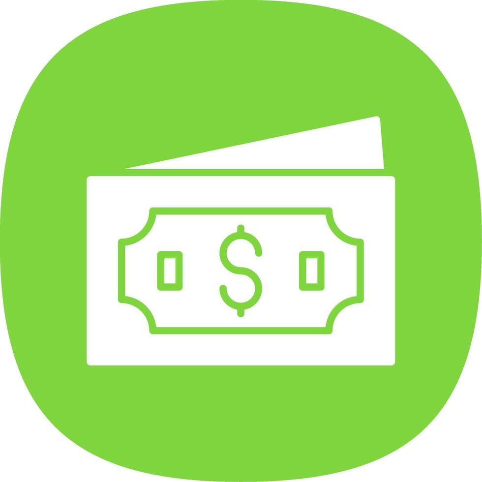 Money Glyph Curve Icon vector