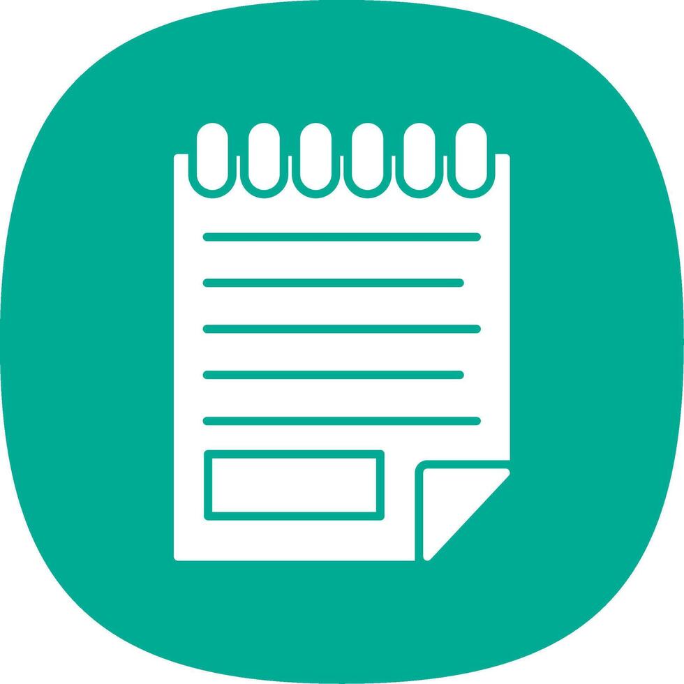 Note Glyph Curve Icon vector