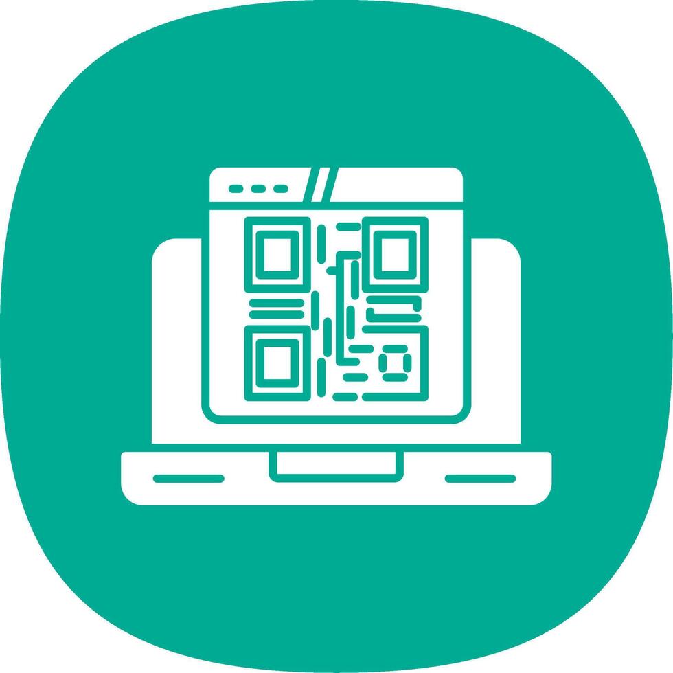Qr Code Glyph Curve Icon vector