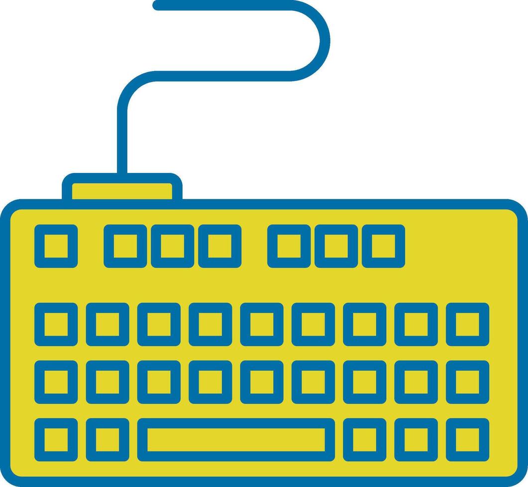 Keyboard Glyph Curve Icon vector