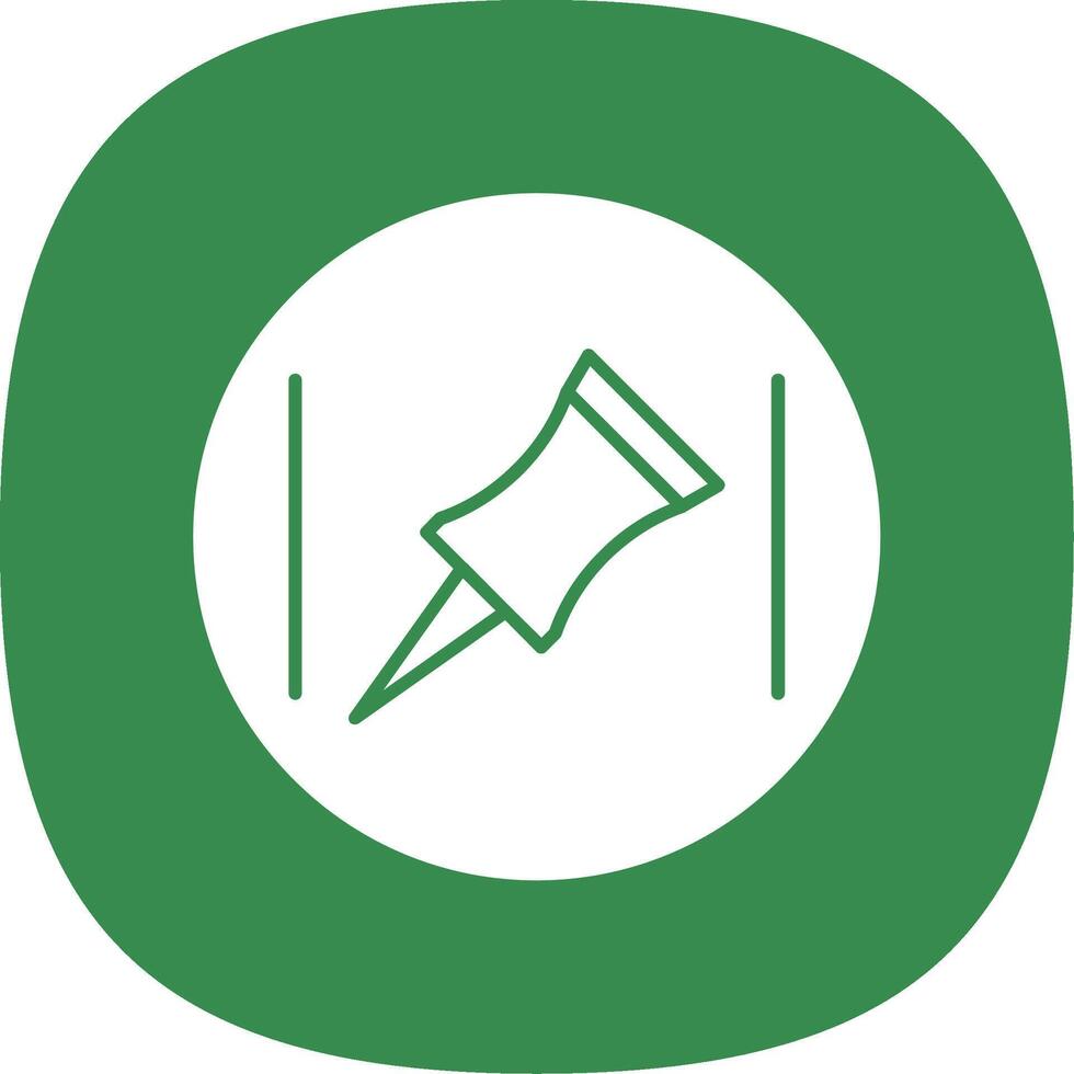 Push Pin Glyph Curve Icon vector