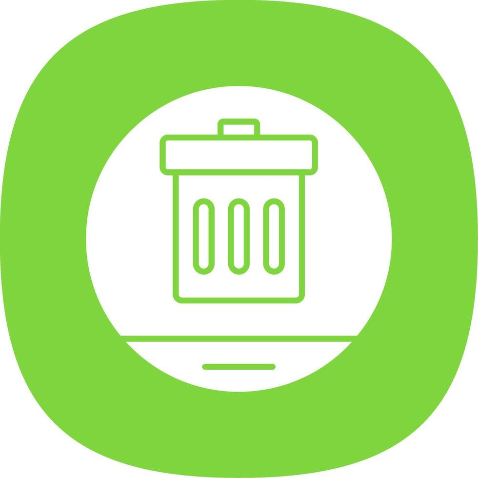 Garbage Glyph Curve Icon vector