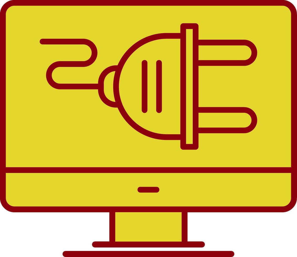 Plug Glyph Curve Icon vector