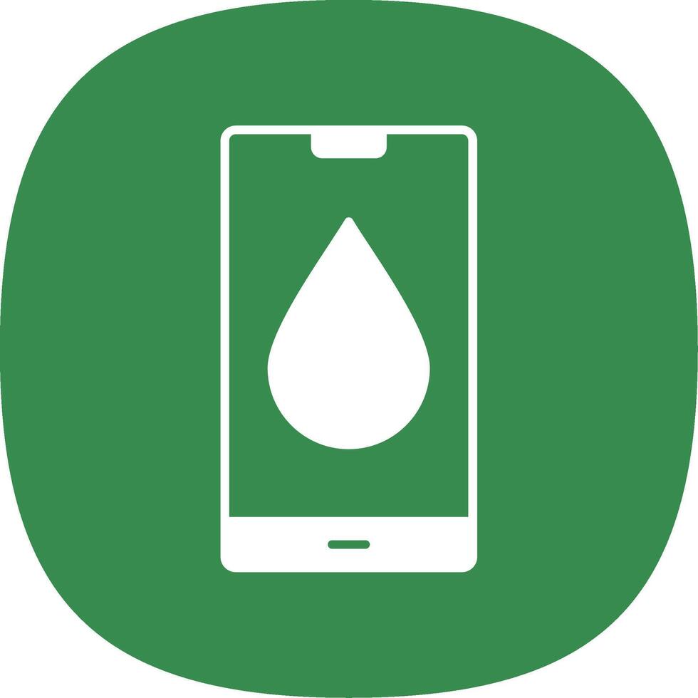 Water Drop Glyph Curve Icon vector