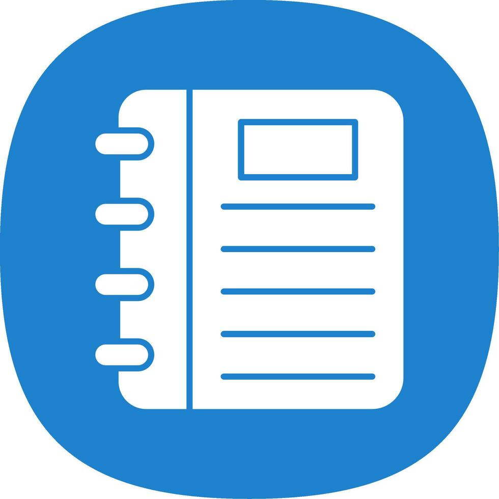 Note Book Glyph Curve Icon vector