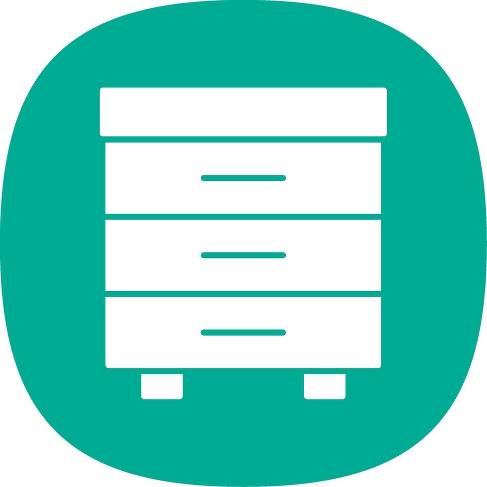 Drawer Glyph Curve Icon vector