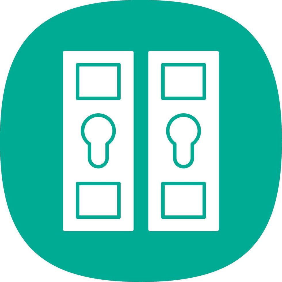 Locker Glyph Curve Icon vector