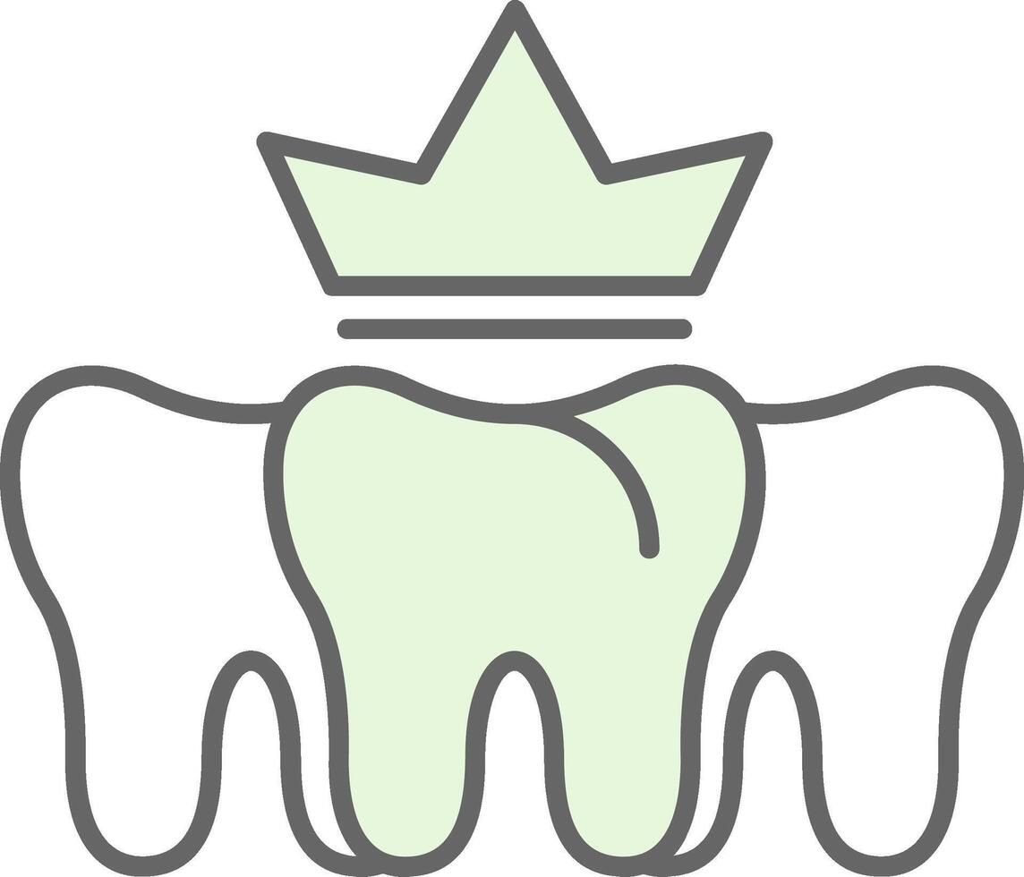 dental corona relleno icono vector