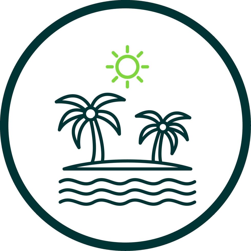 Island Line Circle Icon vector